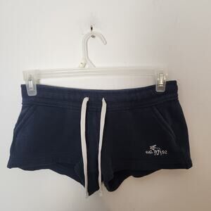 Y2K Abercrombie And Fitch Sweat Shorts Sz Large Womens Low Rise Mini Blue 2000s